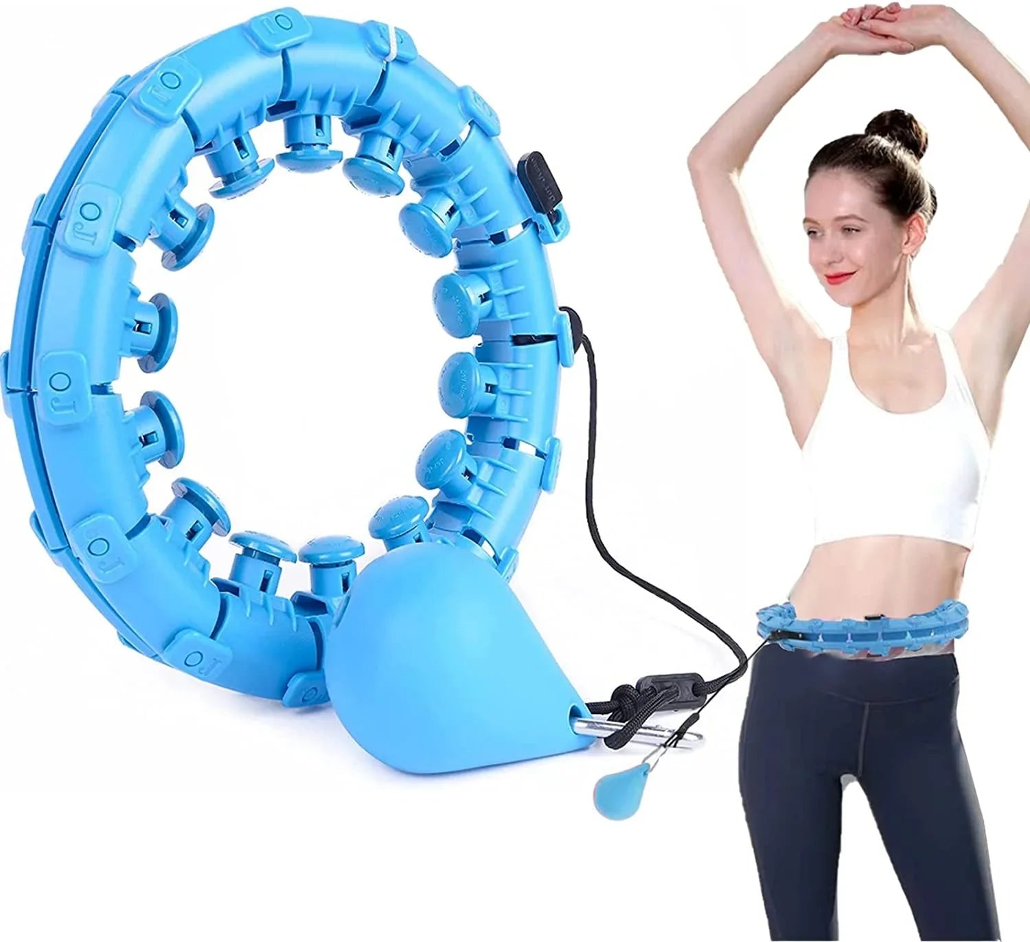 Weighted Hula Hoop – Adjustable Fit Hoop for Weight Loss – Active